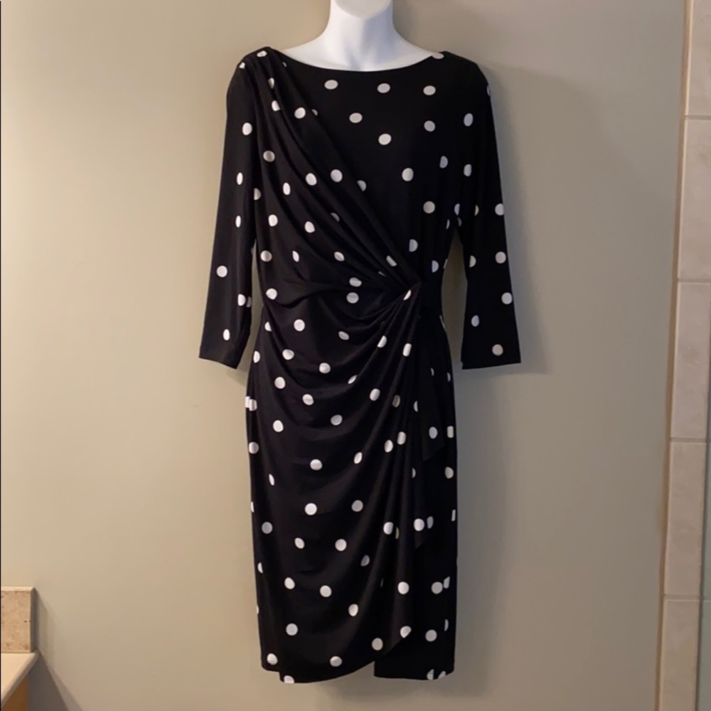 CATHERINE MALANDRINO Draped Polka Dot Dress